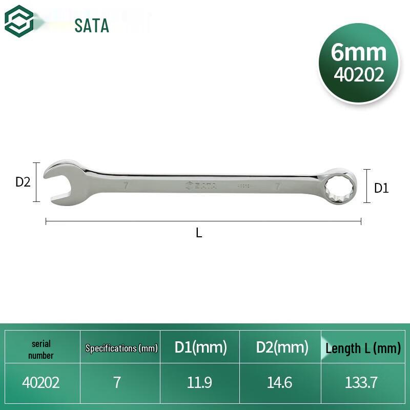 SATA 40202 Fully Polished Combination Wrench
