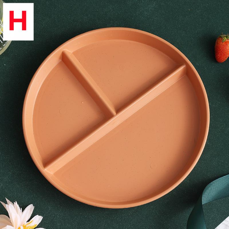 

8 стилей Экологичная пшеничная соломенная тарелка с разделителями Фруктовый салат Поднос для еды Обеденная тарелка Тарелка с отделениями Кухонная посуда Тарелки 22cm