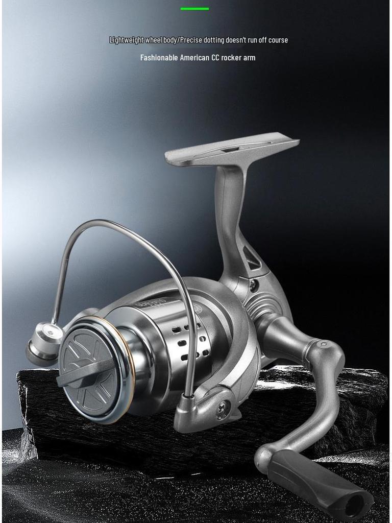 Compact Golf Spinning Reel with Metal Line Cup - Long Cast Genuine Micro Lure Fishing Reel for Casting and Rock Fishing Rods.