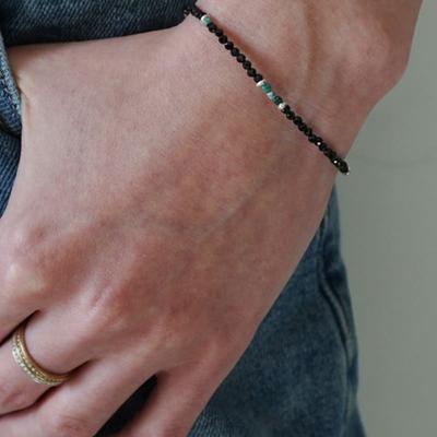 OURPIERRE [SILVER 925] GLITTER BRACELET BLACK