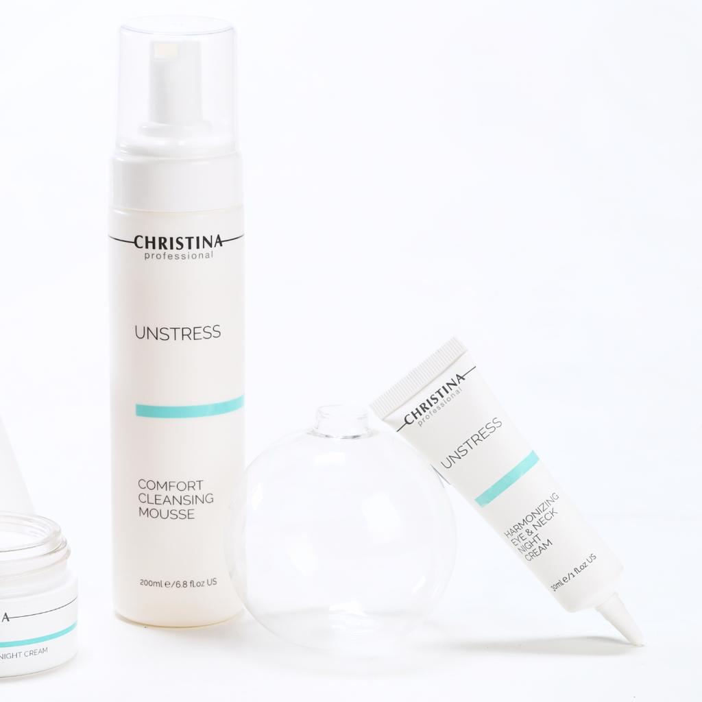 Unstress Harmonizing Night Cream Eye&Neck - Night cream for the skin around the eyes and neck, 30 ml