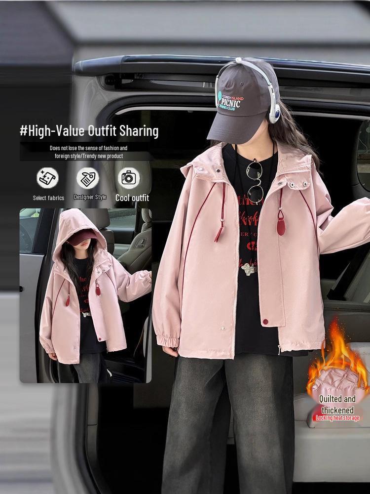 Modny dziewczęcy wiatrówka 2025 - Stylowa odzież wierzchnia jesienno-zimowa dla uczennic gimnazjum