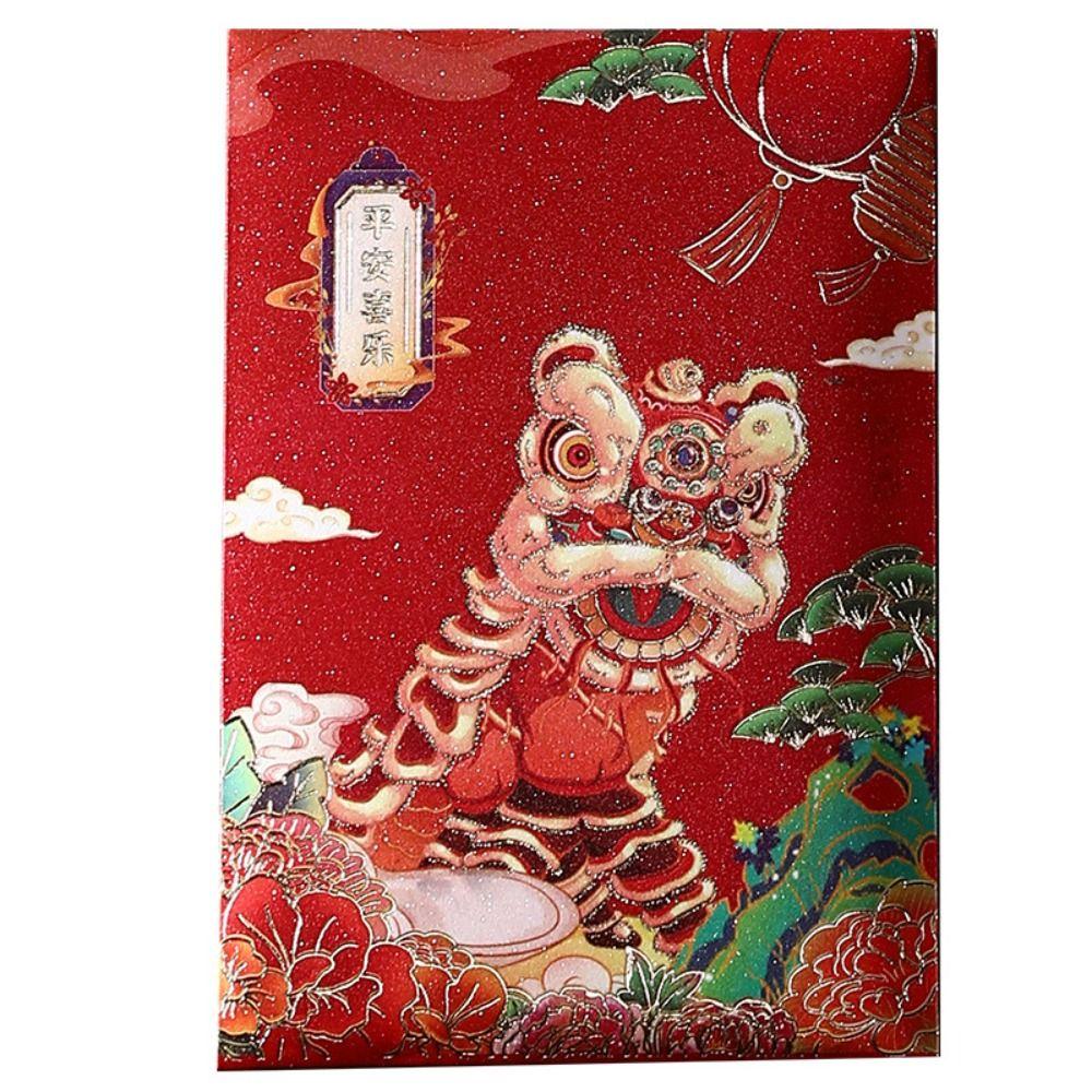 6pcs Traditional Lucky Money Bag Hongbao Money Packet Cartoon Good Luck Red Pocket Wedding Birthday