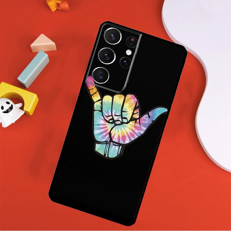 Surfer Surf Hang Loose Shaka Phone Case For Samsung Galaxy S25 Ultra S9 S10 S20 S21 FE S22 S23 S24 Plus S24 Ultra Cover