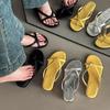 Kleine slippers met dikke zool zomer 2025 Franse zachte temperament fee suède teenhelling hak koele slippers