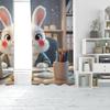 2pcs - Working Rabbit - Printed Curtain, Polyester Semi-transparent - Suitable for Home Decor (excluding Poles)