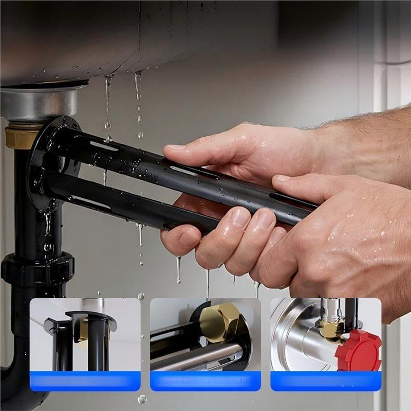 Premium-For Kitchen Under Basin Faucet Wrench Multifunctional Sink Tool For Bathroom Faucet Repair In Tight Spaces