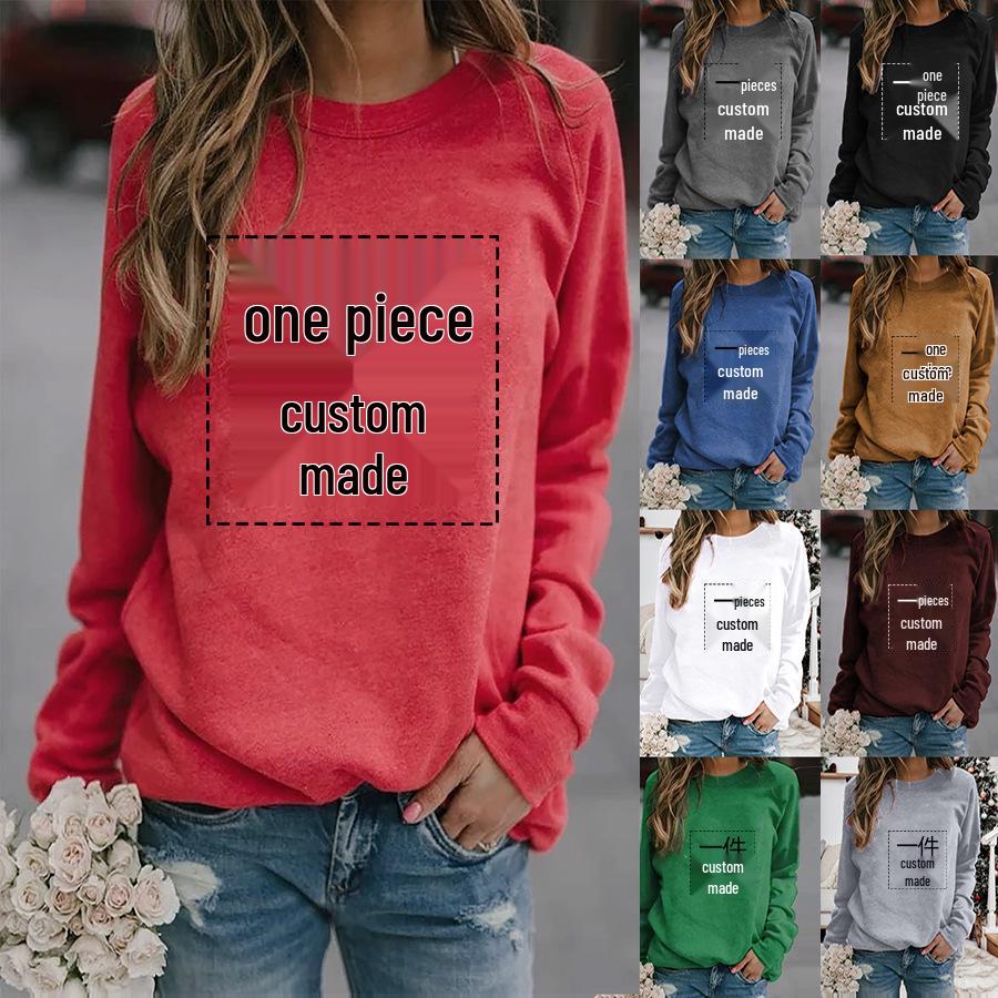 European & American Autumn/Winter Round Neck Printed Hoodie