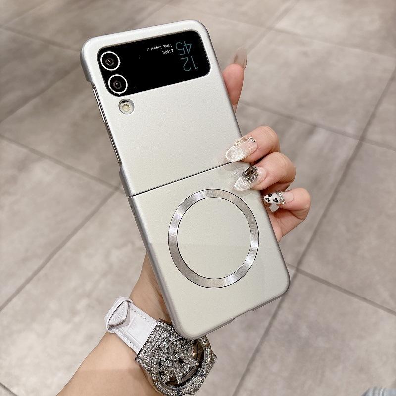 Applicable to Samsung Z Flip1/1 mobile phone case, new folding screen flip matte magnetic anti-drop case, ultra-thin