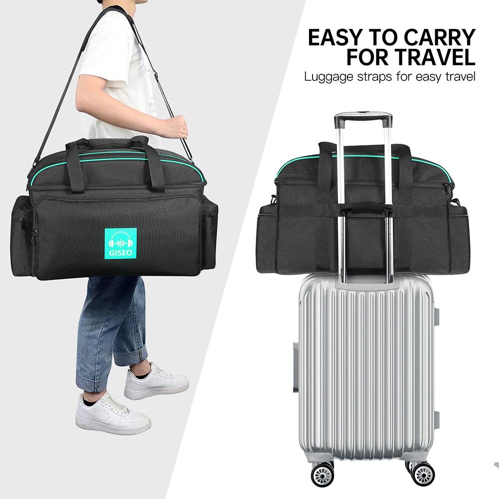 DJ Cable File Bag Large Capacity DJ Bag with 4 Detachable Dividers DJ Cabel Organizer Case for Sound Equipment DJ Gear Musician