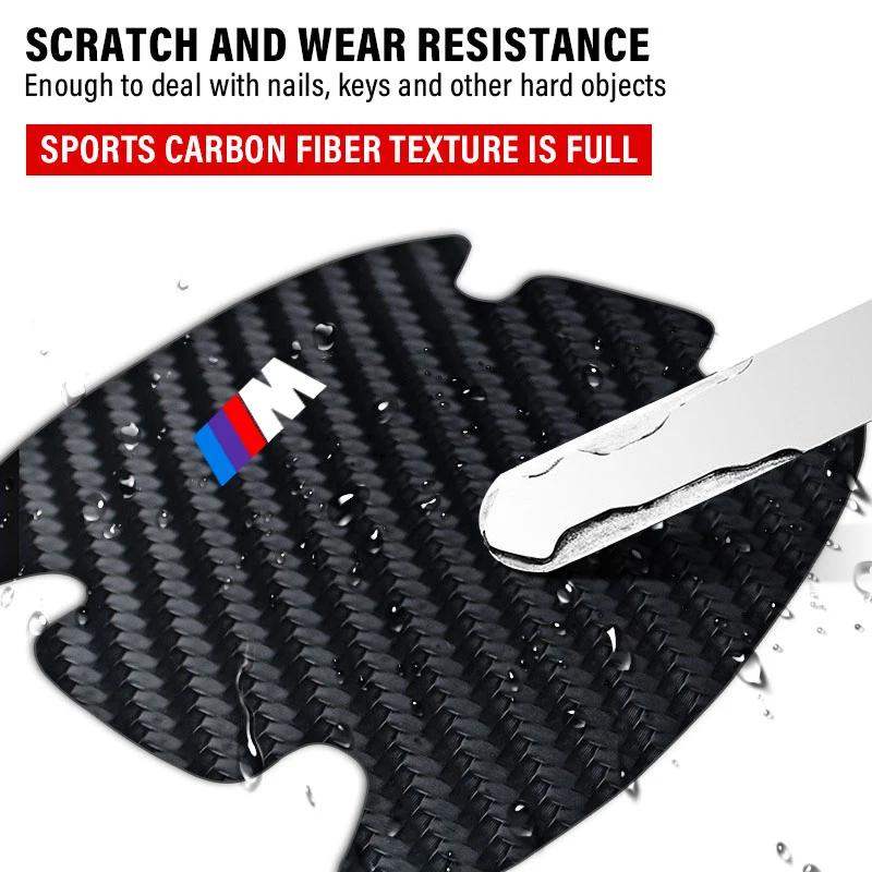 4KS Ochranná samolepka kliky dveří auta Znak Dekorace auta pro BMW M E46 E39 E90 E60 E36 F30 F10 E34 E30 F20 E92 M3 M4 M5 X5 X6