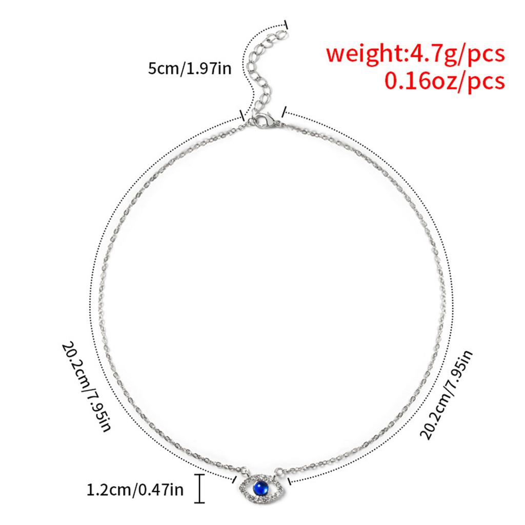 Fashion Evil Eye Necklace For Women Minimalist Classic Turkish Blue Eyes Pendant Choker Fatima Hand Clavicle Chain Lucky Jewelry