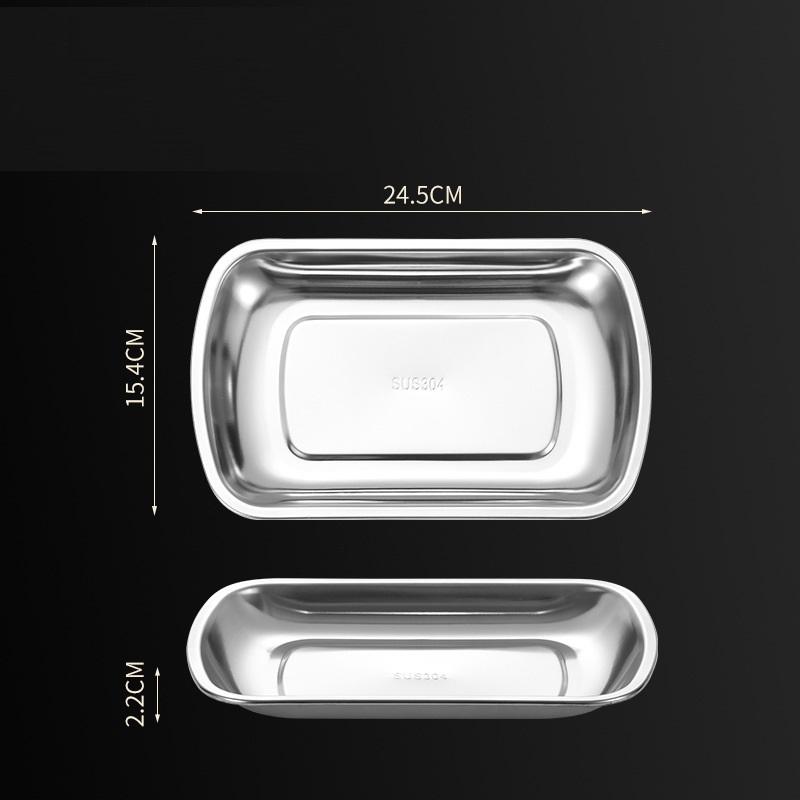 Stainless Steel Square Plate Serving Tray Easy Clean Snack Food Holder for Home Restaurant Coffee Shop