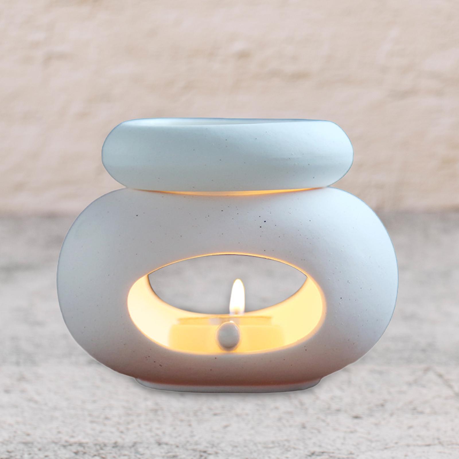 

Essential Oil Burner Tealight Candle Holder Decorative Desktop Easy to Clean білий