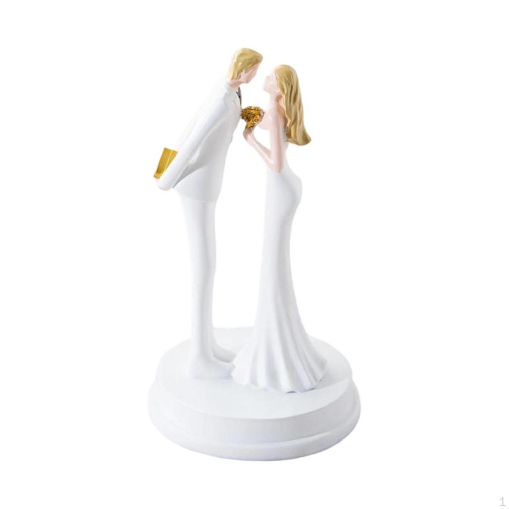 Figurine de mariés, statue de couple, artisanat romantique, décoration de table pour mariage
