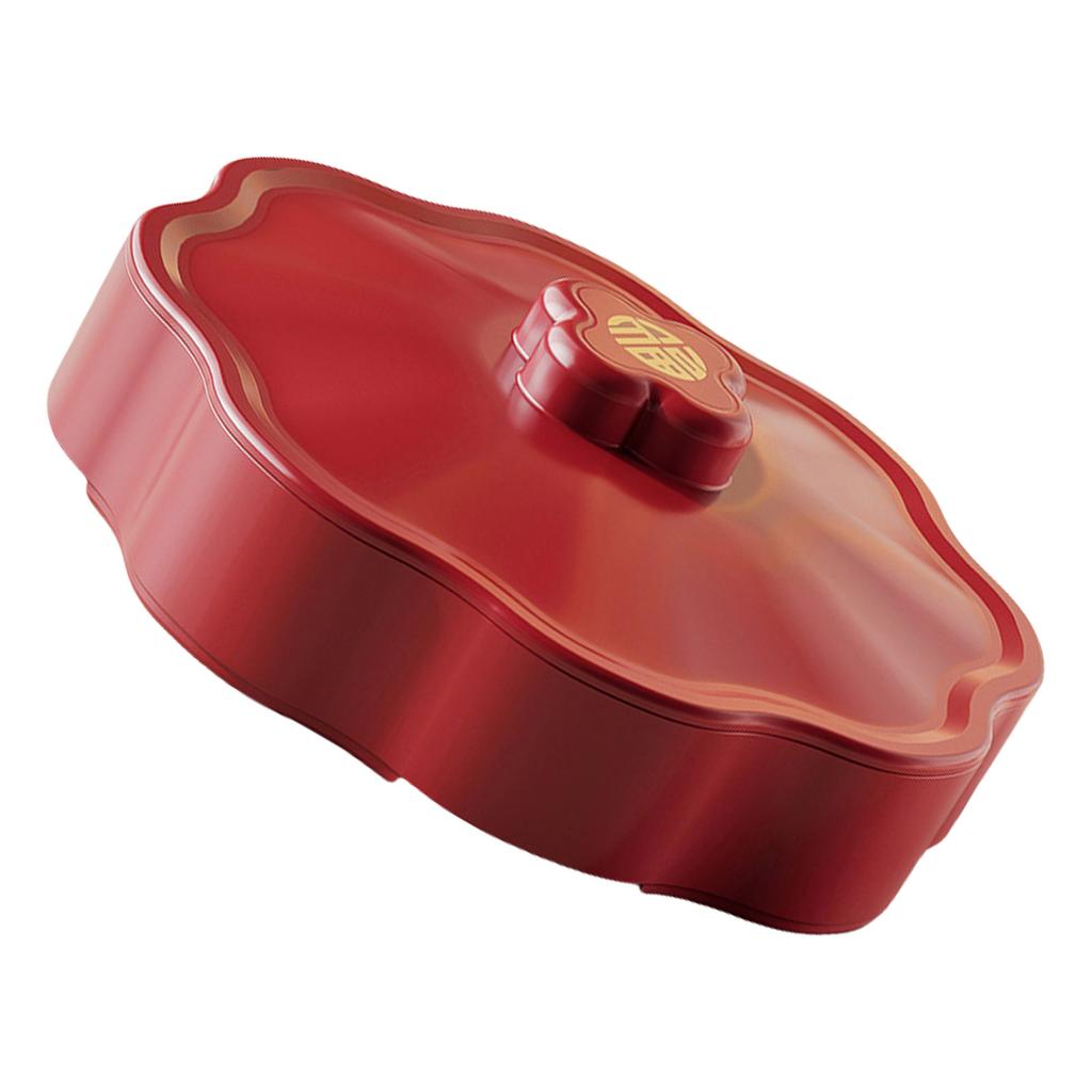 Candy Box Plastic Dry Fruit Container with Cover for Living Room 5 Compartments Snacks Organizer for Household Use