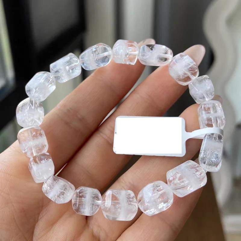 Natural White Phantom Quartz Beads Bracelet Women 10x9mm Natural Stone Stretch White Phantom Round Beads AAAAA