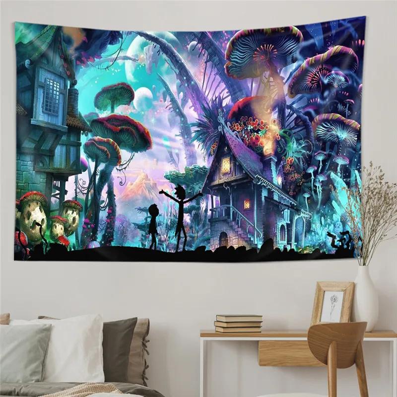 Dreamy Mushroom Tapestry Psychedelic Tapestry Bohemian Hippie Wall Tapestries For Kids Girl Bedroom Living Room Office Decor