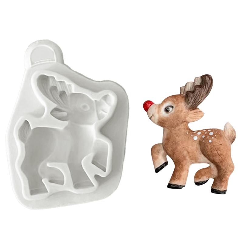 

3D Santa Elk Bear Elf Boy Fondant Chocolate Mould Cake Baking Tools Handmade Soap Christmas Ornament Silicone Mold