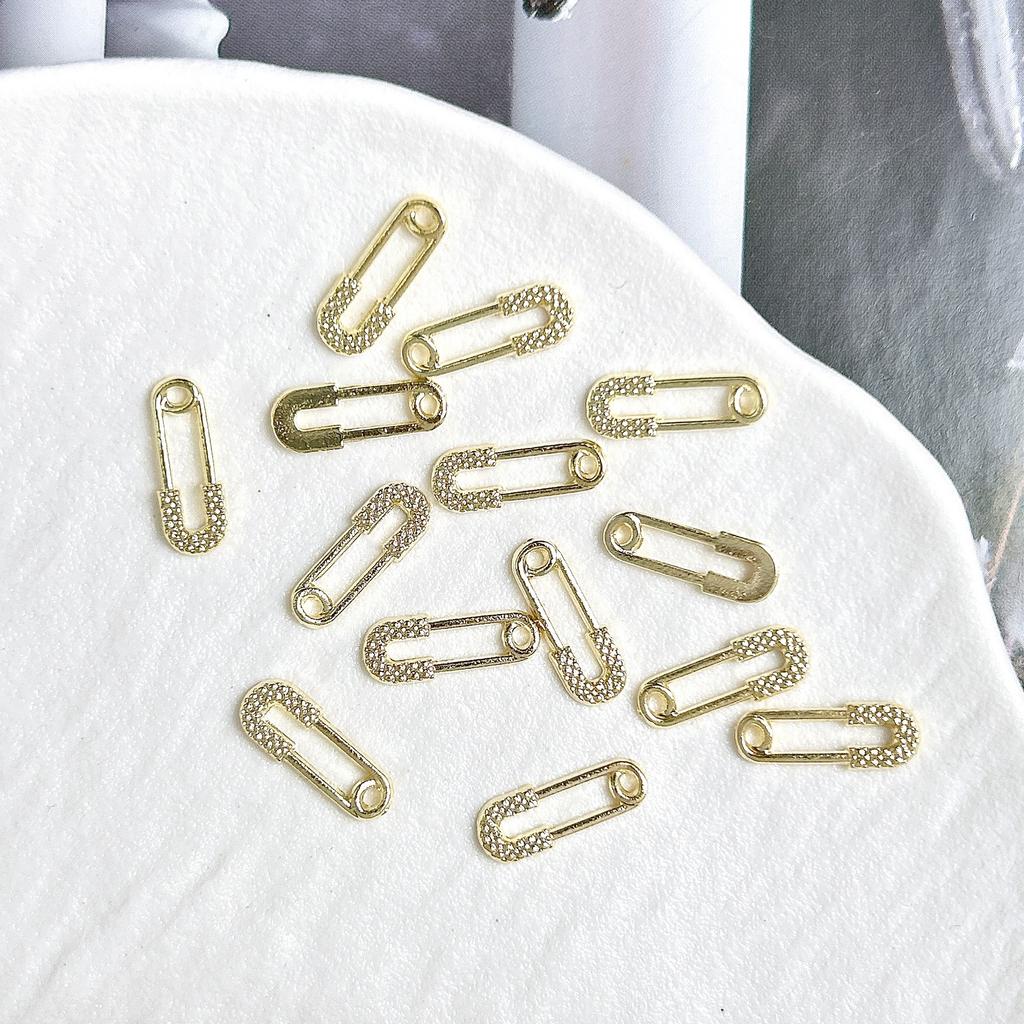 Legierung Gebogener Stab Augenbrauenstecker Außengewinde Doppelseitig Vergoldet Spitzkegel Punk Style Nagelkunst Zubehör DIY Nagel Süß Cool Dekoration DIY