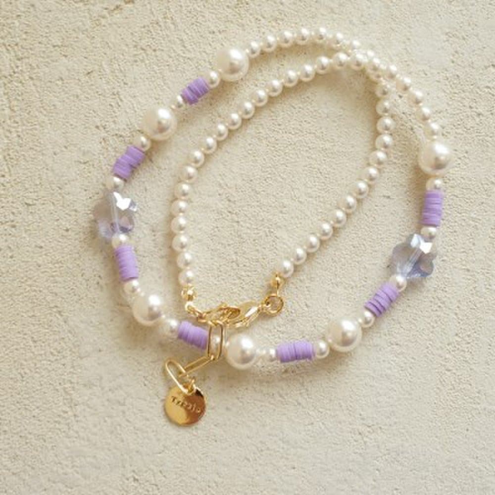 Crystal Flower Pearl Necklace
