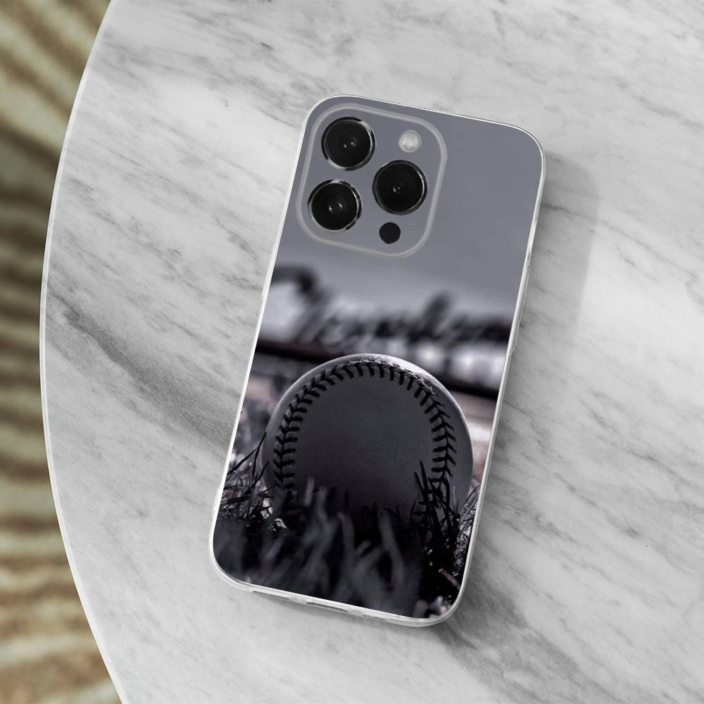 Sport Art Baseball Phone Case For iPhone,14,13,12,15,Pro,Max,Plus,11,17,16,X,XS,XR,SE,Mini Transparent Soft Cover
