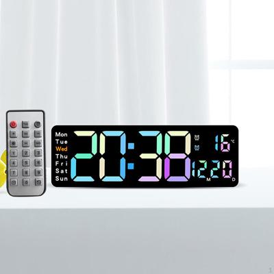 Ceas Deşteptător Digital Calendar Dst 12/24H cu Afişaj Temperatură LED colorat pt