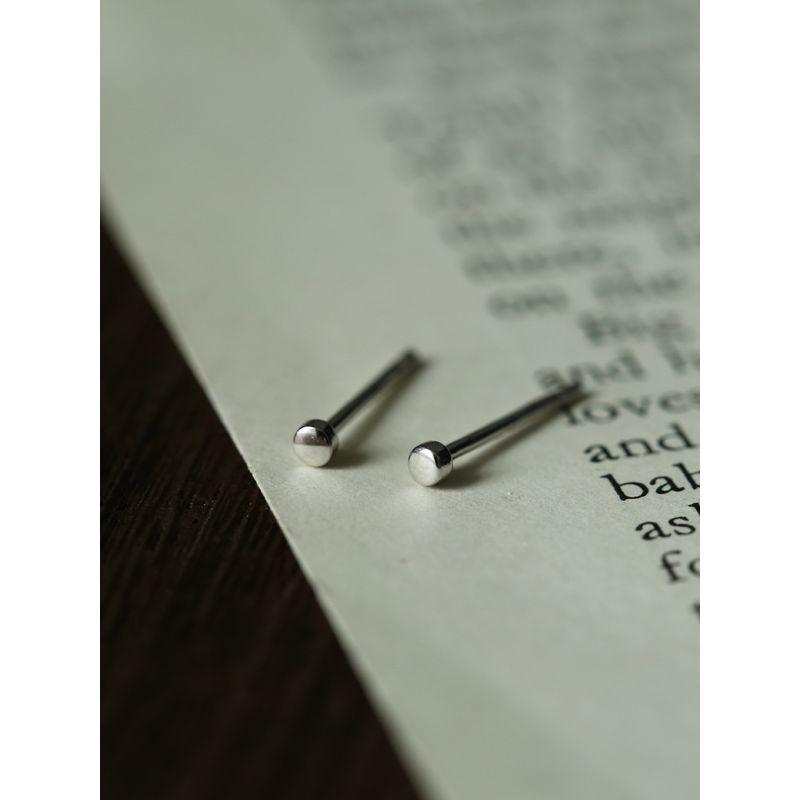 

Grain Brick Mini Minimalist Sterling Silver S925 Ear Bar Ring Single (including silver-ear plug)