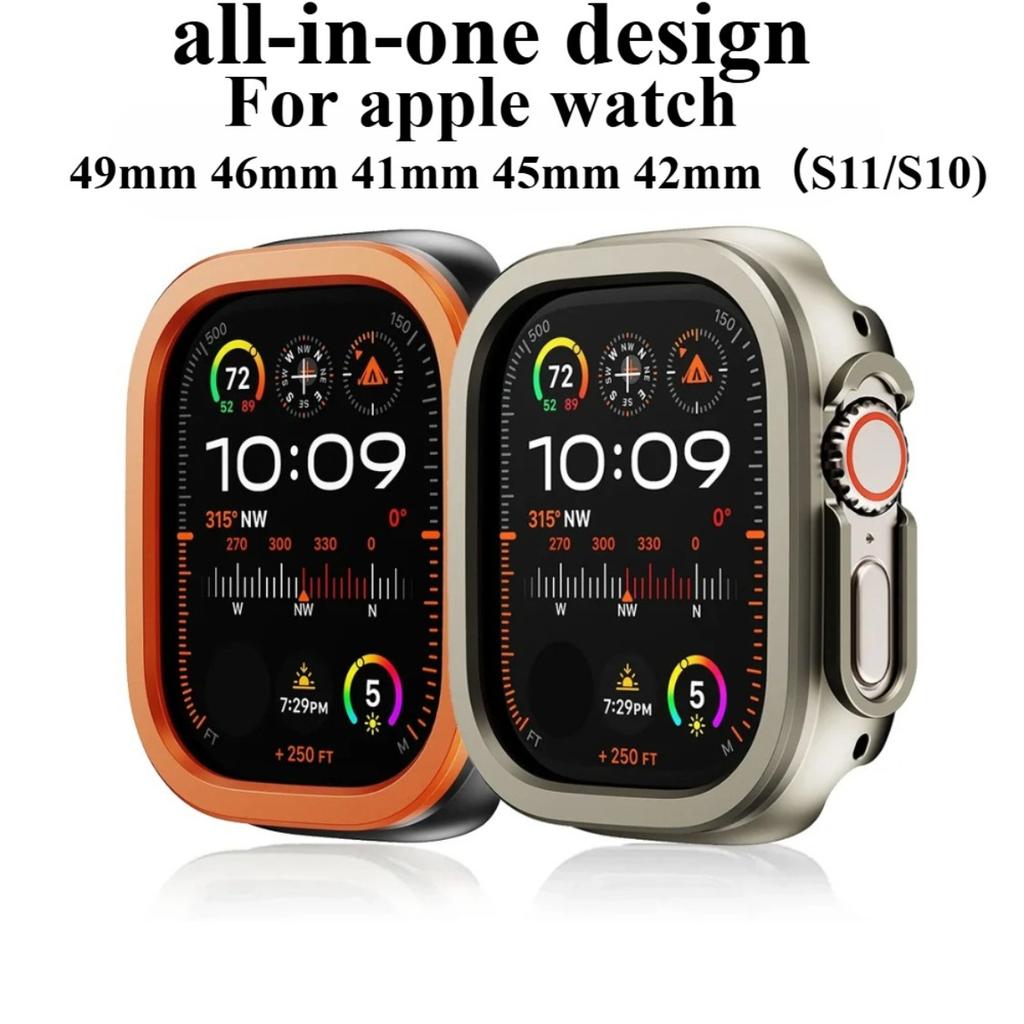 Lega di Alluminio Metallo + Custodia in TPU Per Apple Watch Ultra 1/2/3 49mm Telaio Paraurti Scocca Protettiva per Apple Watch Serie 11 10 9 8 7 6 5 46mm 42 45 41mm