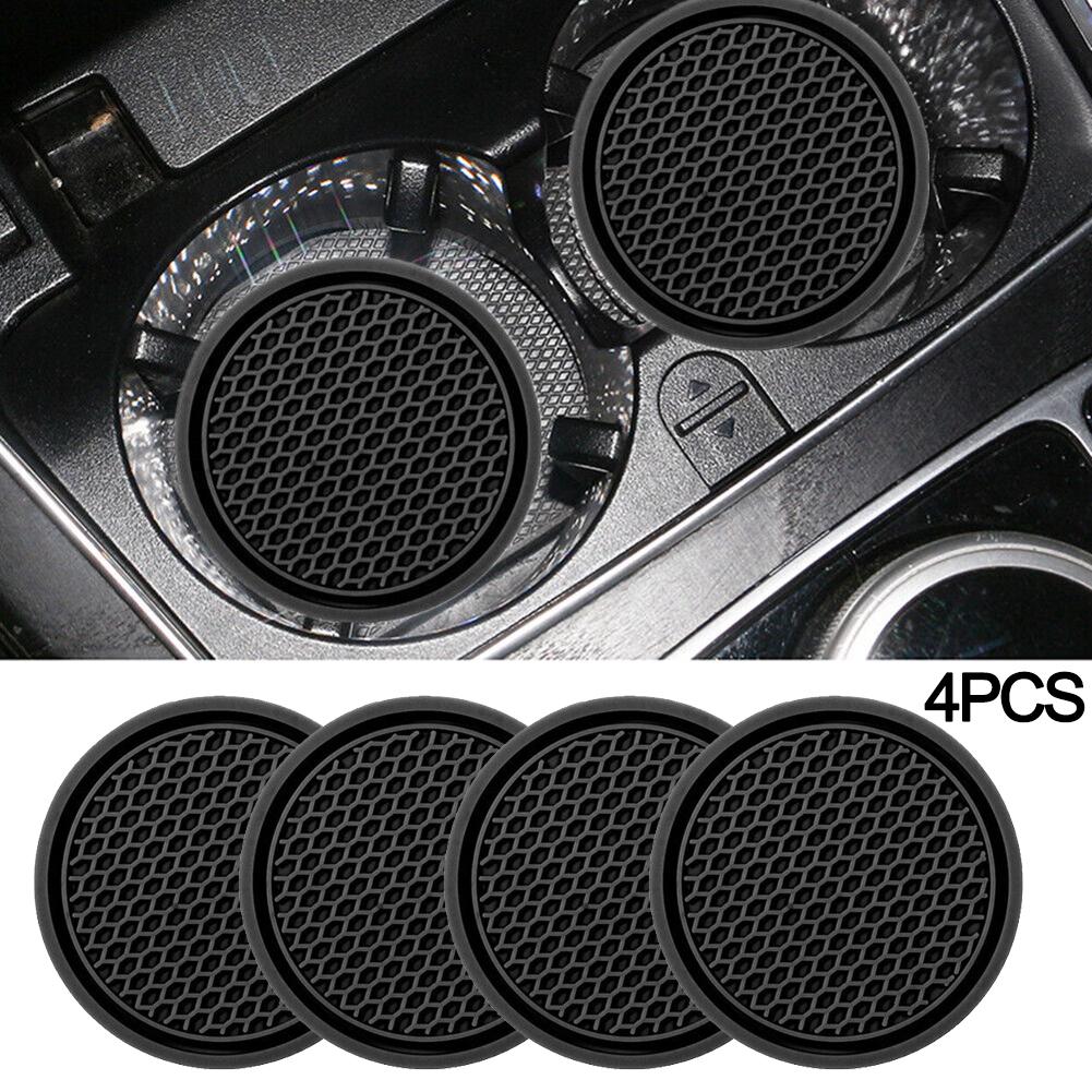 4pcs Car Coaster Non-Slip Silicone Mat For Car Water Cup Auto Interior Anti-Slip Cup Pad Drink Holder Mat Decoration Accessories Cup Holders 5