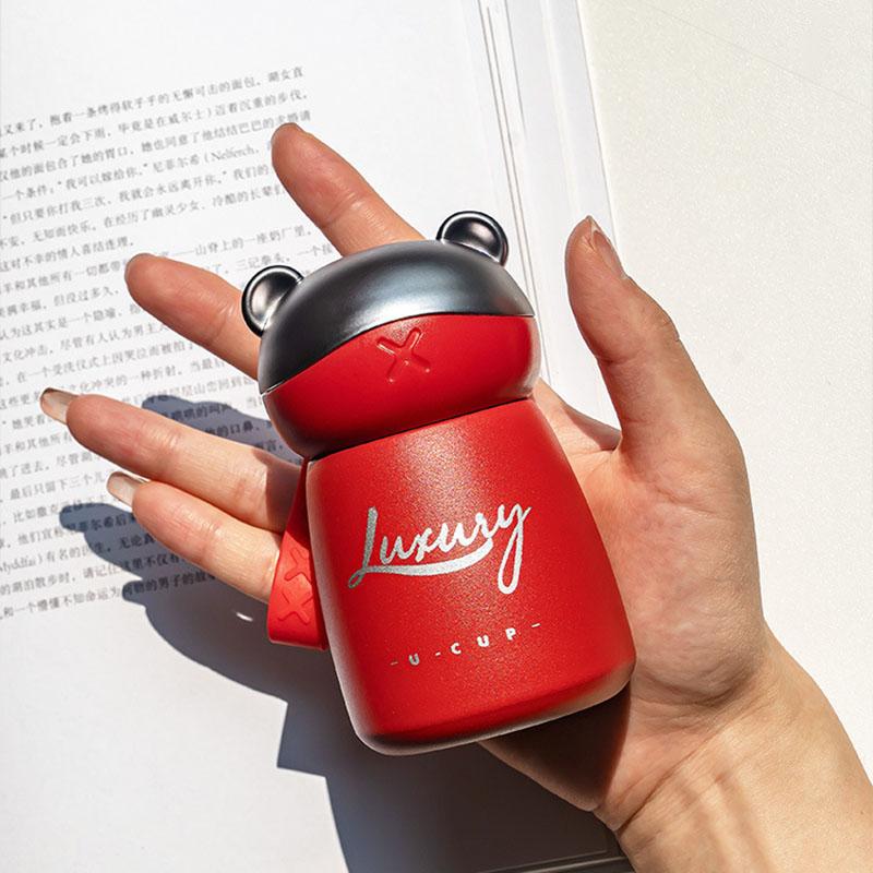 Neue Vakuum-Thermosflasche, isoliert, Edelstahl, niedliche Wasserflasche für Mädchen, Thermo-Kaffee-/Tee-Trinkflasche