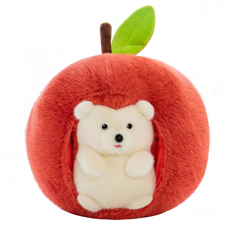 Apple Hedgehog Plush Toy Steals Doll Birthday Gift Doll Detachable Simulated Fruit