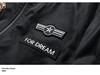 Reversible Spring & Autumn American Style Pilot Jacket with Embroidered Patches - Plus Size
