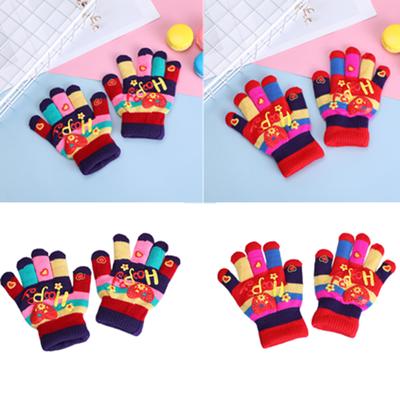 Children Stylish Thicken Thermal Gloves Thick Gloves Stylish Knit Thermal Gloves Winter Warm Full Finger Gloves