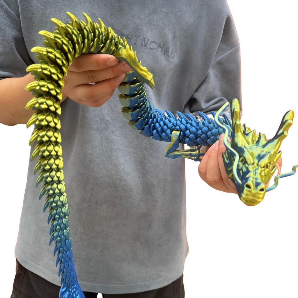 New 90Cm 3D Printed Dragon Full Body Joints That Can Move Home Furnishing And Decoration Figurines Desktop Ornament Children Toy