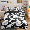 Lovely Cartoon Panda Bedding Sets 3D Printed Duvet Cover Set For Kids Girls 135x200 Bed Linen King Single Double Size Room Decor