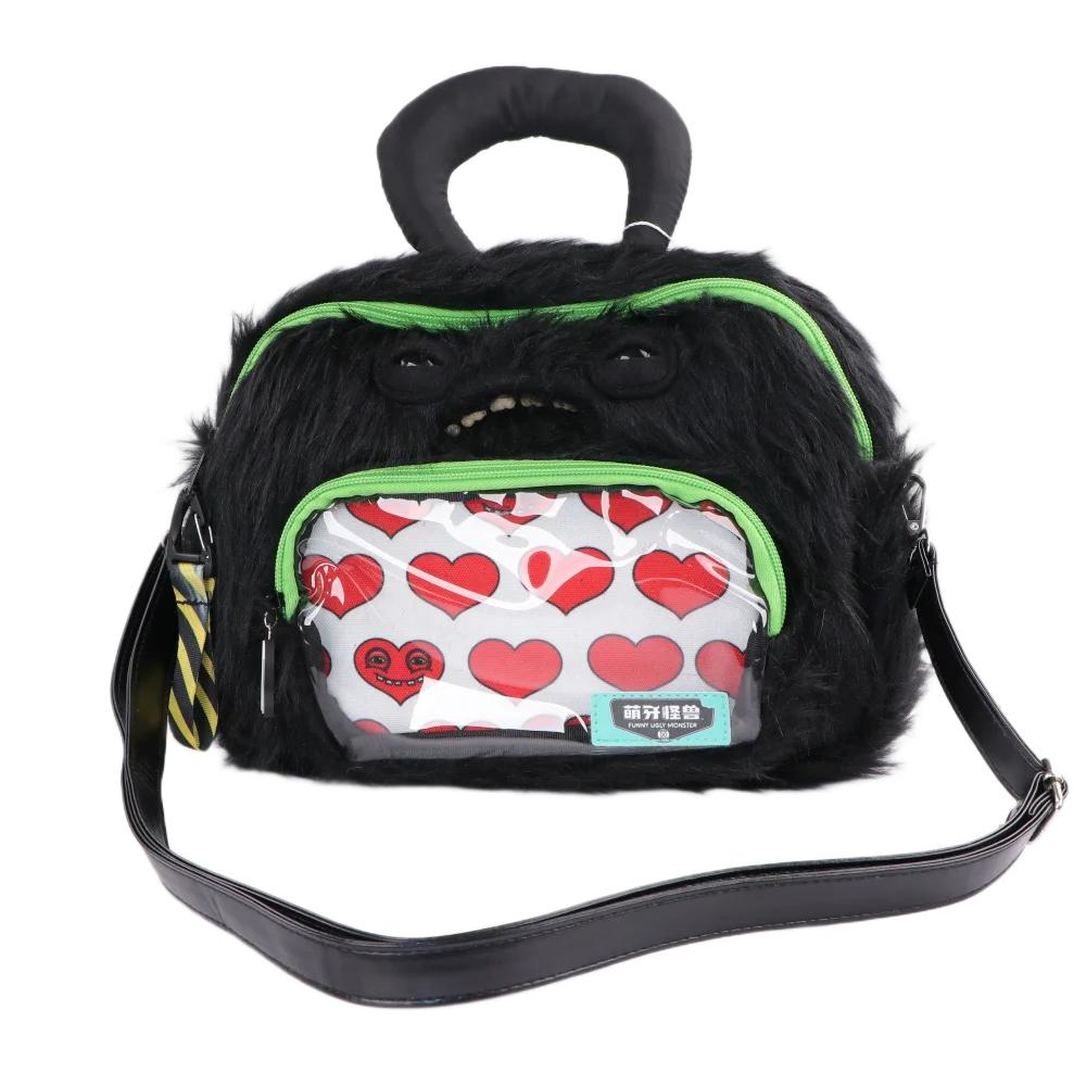 Ugly Cute Teeth Monster Plush Crossbody Bag Colorful Funny Doll Shoulder Bag Festival Gift