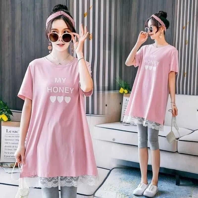 

Летнее платье для беременных модный горячий мамочкин весенне-летняя мода повседневный средней длины свободный и тонкий рубашка универсальный топ модный M recommended 80-50kg