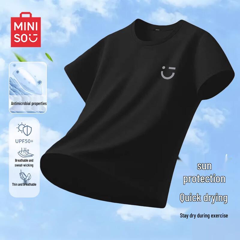 MINISO Women s Loose Fit Quick-Dry Sun Protection Sport T-Shirt L