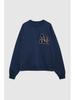 Early Autumn Off-White Women's Crew Neck Fleece Sweatshirt with Hand-Cranked Embroidery