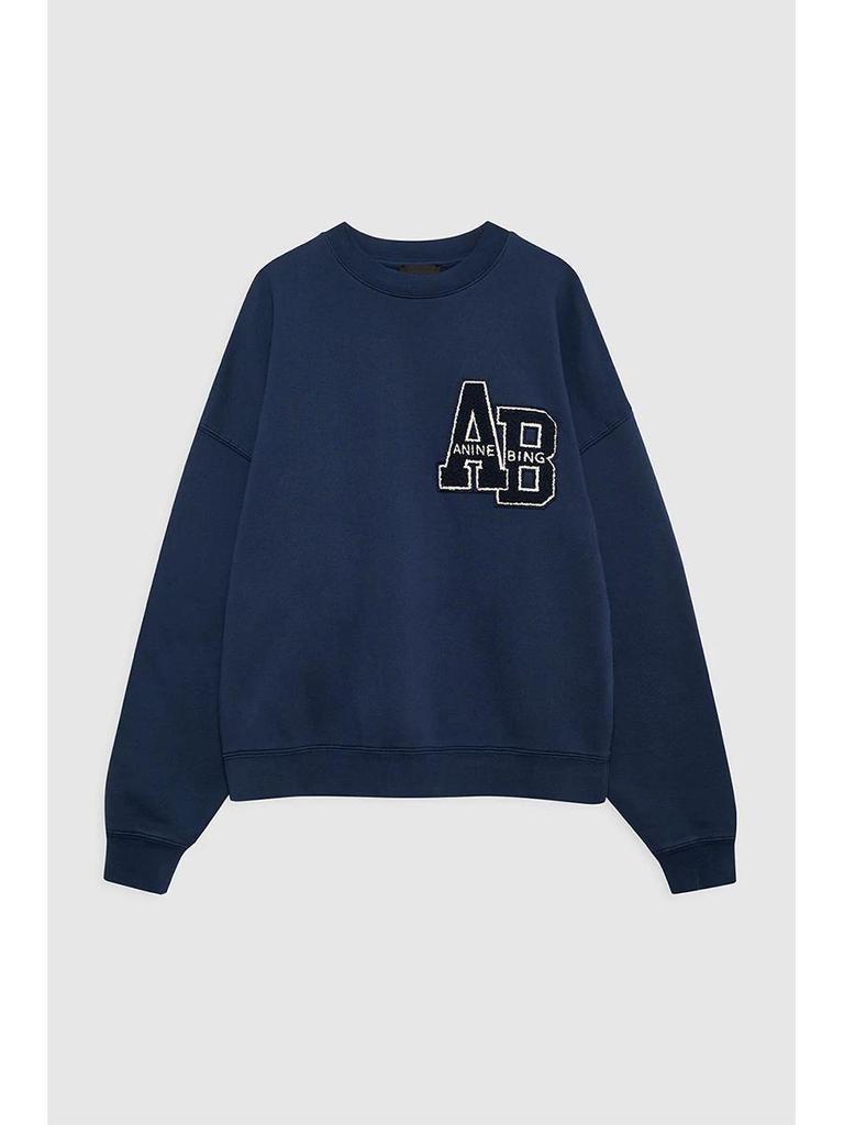 Early Autumn Off-White Women's Crew Neck Fleece Sweatshirt with Hand-Cranked Embroidery