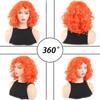 Orange Curly Short Wig Soft Synthetic Hair European Style Loose Curls Orange Women's Hair