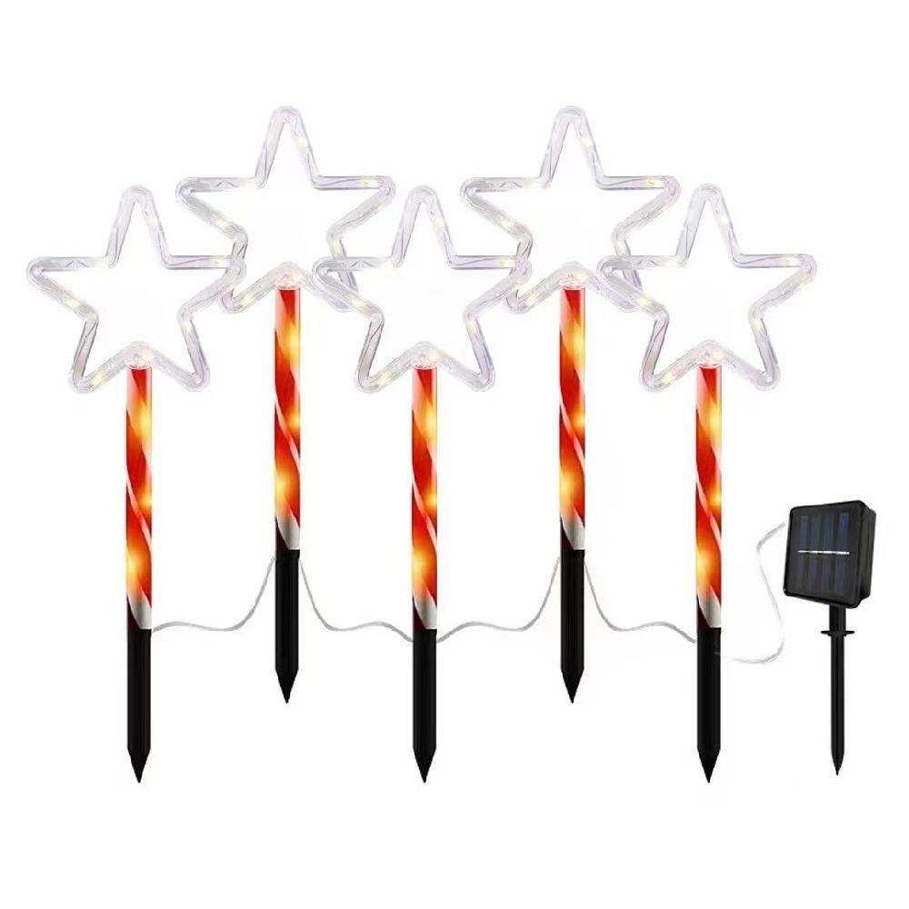 Solar-Powered Santa Claus Solar Lights Cartoon Holiday Decoration Lights  Xmas Party Decorations