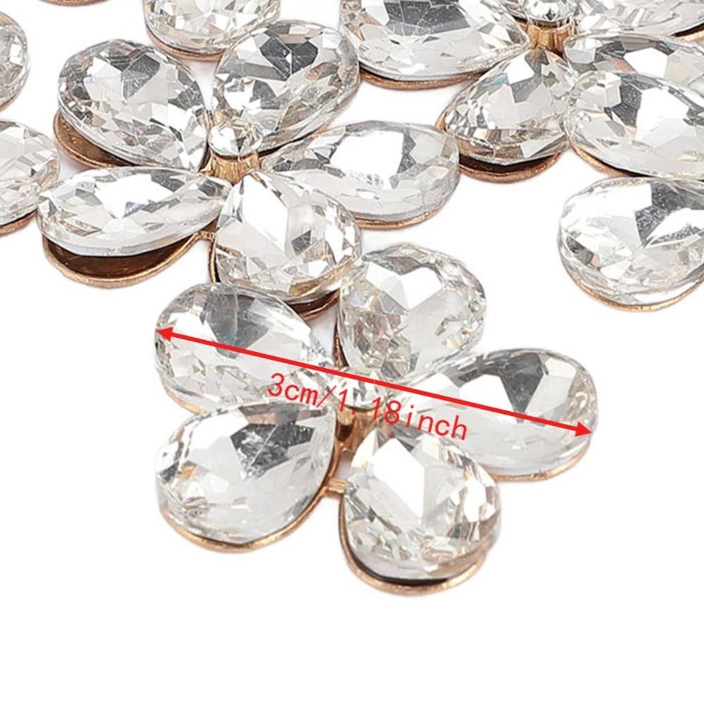 10pcs Zinc Alloy Flower Rhinestones Rhinestone Crystal Crystal Charms Flat Back Charms Beach Bag