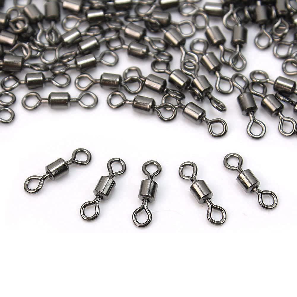 100pcs Fishing Swivel 2/0-12 Size Stainless Steel Bait Connector Fishing Tackle Accessories Fish Tool