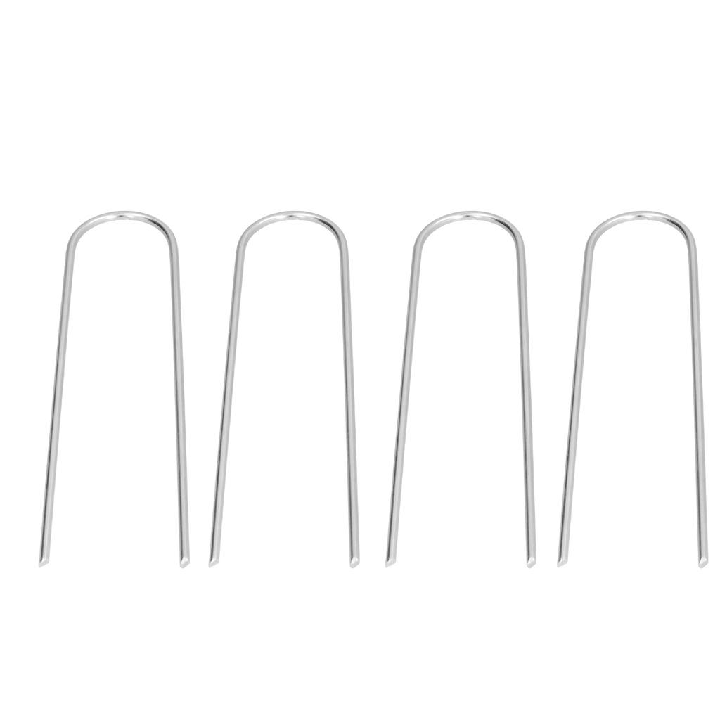 4 Pcs U Shaped Nail Tent Ground Staple High Hardness Stainless Steel Garden Pegs Securing Lawn Supplies