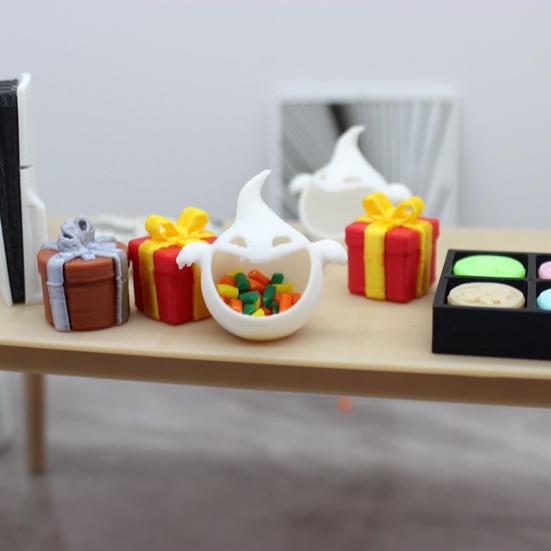 Miniature Halloween Ghost Candy Boxes with Fake Jelly Beans Spooky