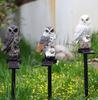 Solar-Powered LED Owl Garden Lamp - Resin Animal Yard Decor