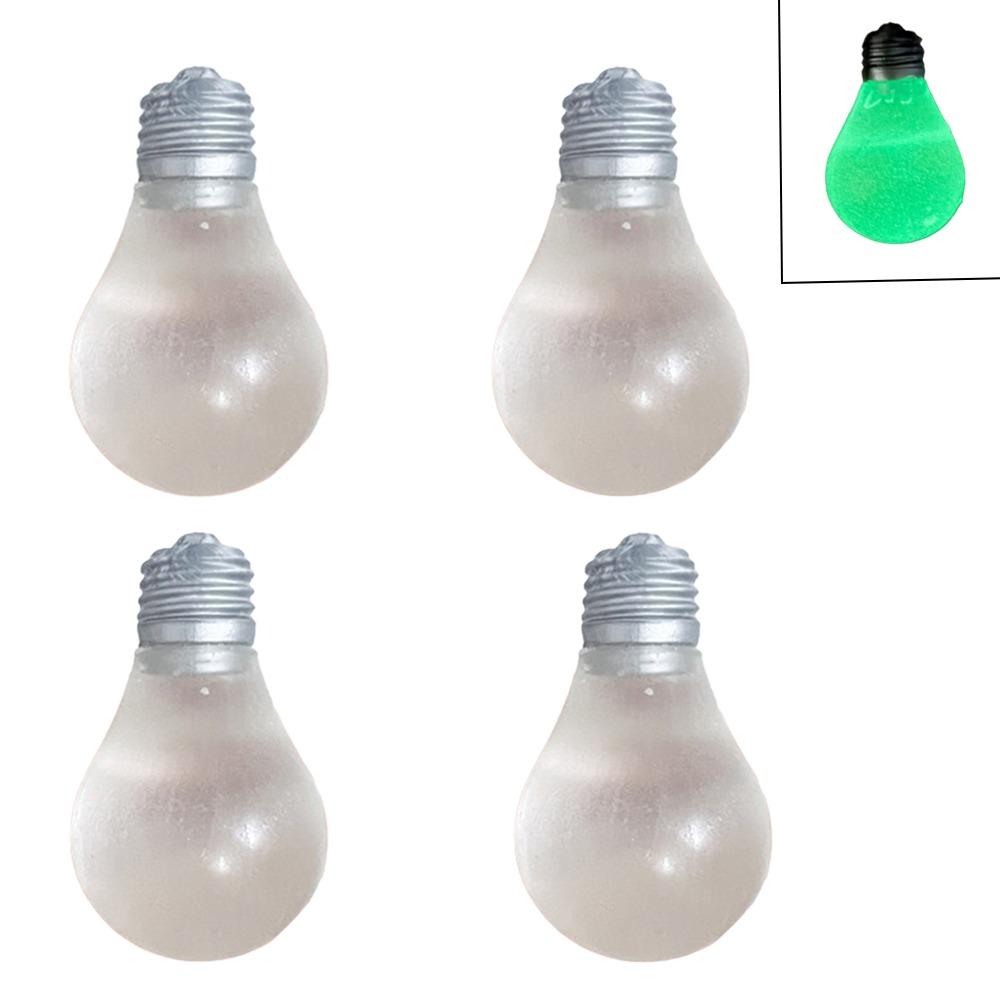 

4Pcs Glow in Dark Light Bulb Squeeze Toys Luminous Balls Squeezing Stress Relieving Toy Kid Gift 4Pcs/Set