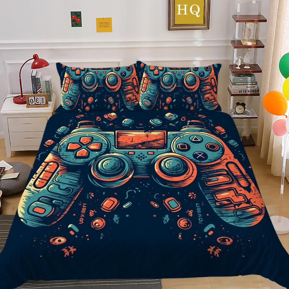 Capa de Edredom Estilo Jogo para Meninos Colchas para Casa Conjunto de Roupa de Cama Tamanho Queen Capa de Roupa de Cama da Moda Ternos de Roupa de Cama para Adolescentes